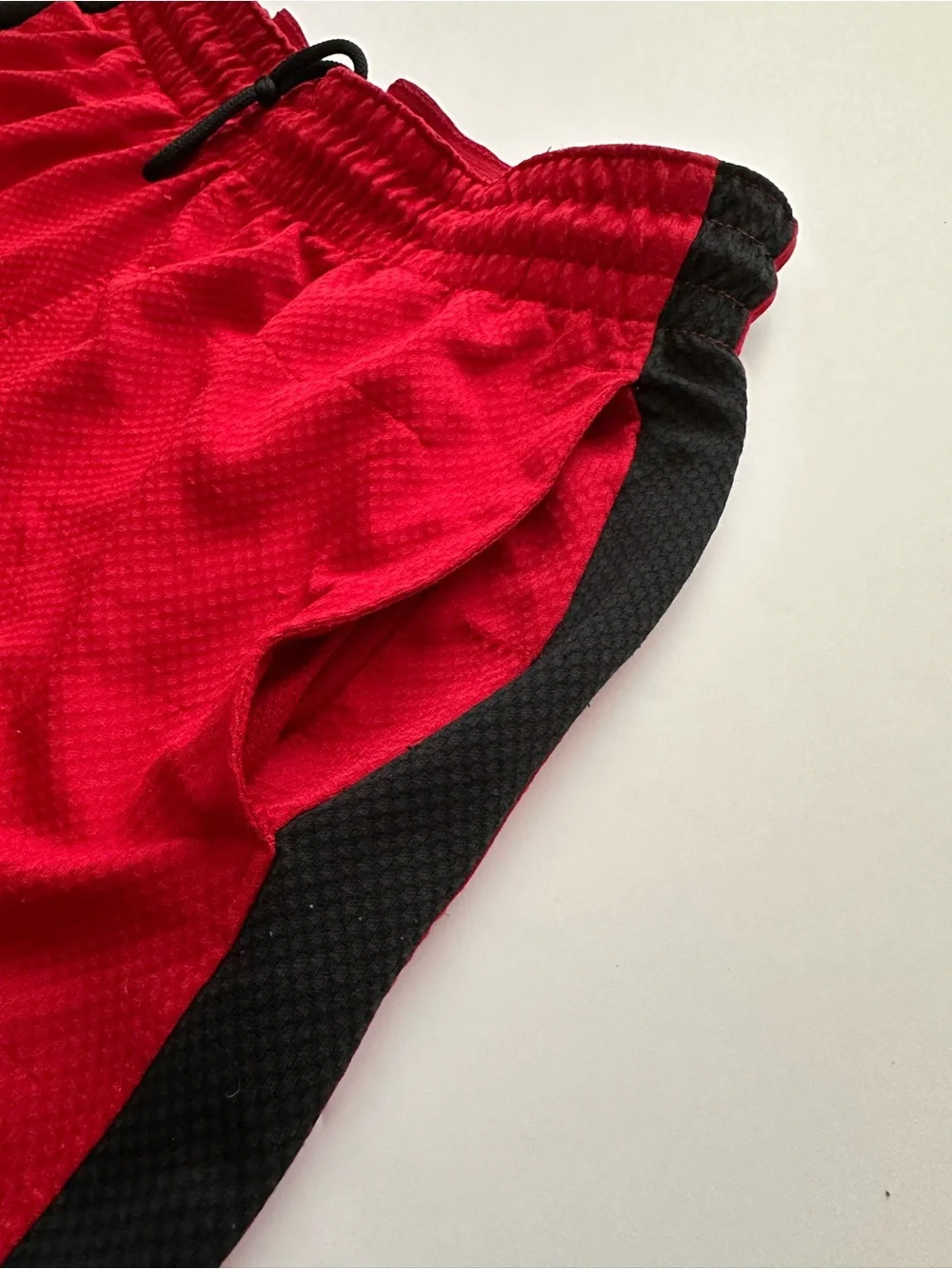 Jordan Red and Black Mesh Basketball Shorts with Jumpman